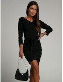 Black Dress Tied at the Waist 9729 - Online store - Boutique